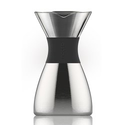 Asobu PourOver Cafetière avec infusion à froid Noir, Argent