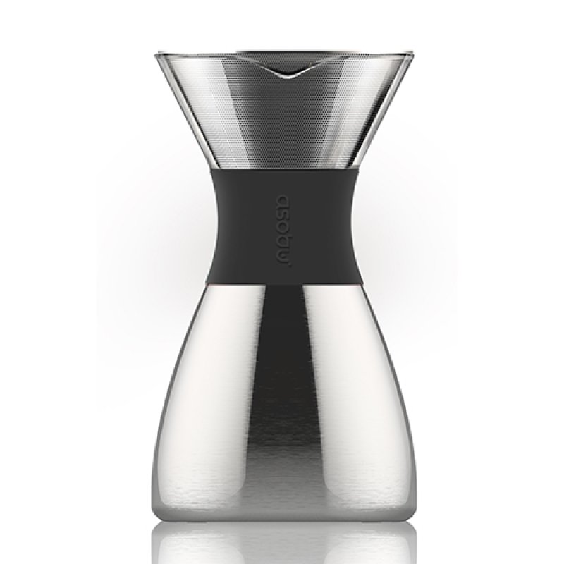 Asobu PourOver Cafetière avec infusion à froid Noir, Argent