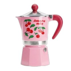 Bialetti RAINBOW Cafetière à moka 0,15 L Vert, Rose, Rouge, Acier inoxydable