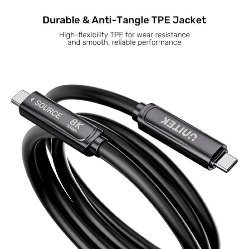 UNITEK OPTIC CABLE USB-C PD60W 8K30HZ 5M BLACK