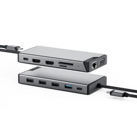 ALOGIC DUCDDV3V2 station d'accueil Avec fil USB 3.2 Gen 1 (3.1 Gen 1) Type-A Type-C Gris