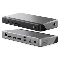 100W USB-C DX3 Triple 4K Display Docking Station Space Gr