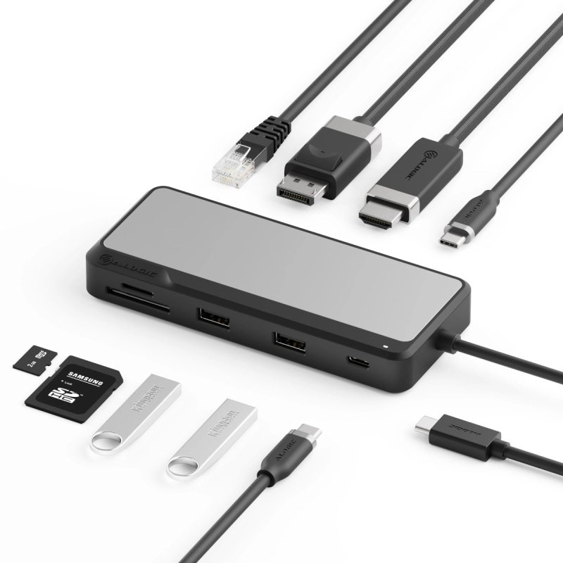 ALOGIC FUPHDDP1 station d'accueil Avec fil USB 3.2 Gen 1 (3.1 Gen 1) Type-C Gris