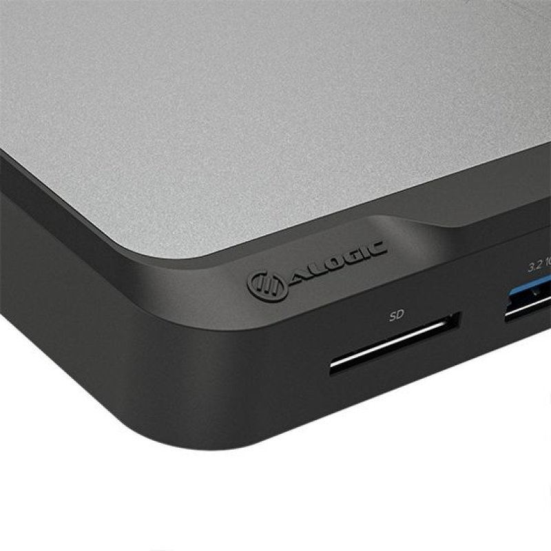 ALOGIC DUCD2 station d'accueil Avec fil USB 3.2 Gen 2 (3.1 Gen 2) Type-C Gris, Noir