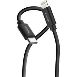 Lot de 2 cables Verbatim Essentials Sync & Charge USB-C 27W M/M 1m (Noir/Blanc)
