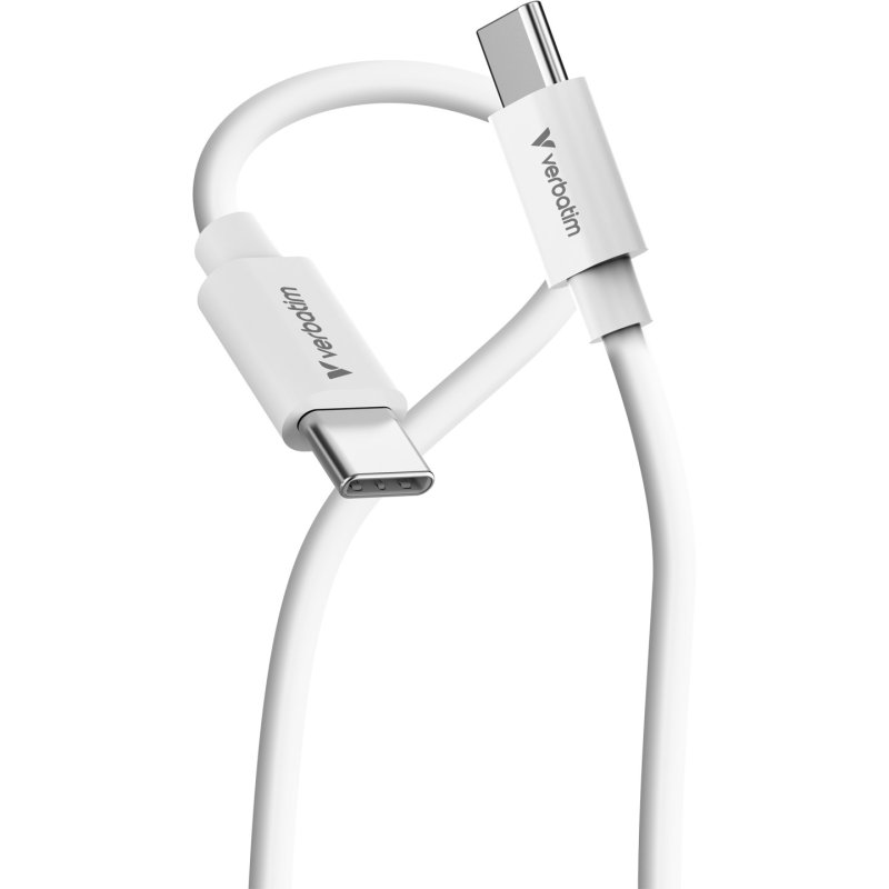 Lot de 2 cables Verbatim Essentials Sync & Charge USB-C 60W M/M 1m (Noir/Blanc)
