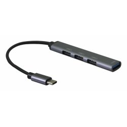 Helos 344447 interface hub USB 3.2 Gen 2 (3.1 Gen 2) Type-C 5000 Mbit/s Grey