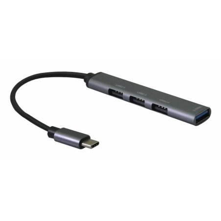 helos HUB, 4in1 USB-C 3.2 St./3x USB-A 2.0 Bu. 1x USB-A 3.0 Bu., spacegrau