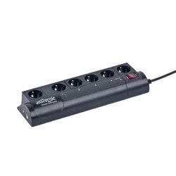 EnerGenie EG-PMS2 surge protector Black 6 AC outlet(s) 220 – 230