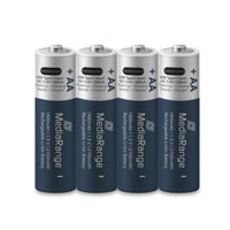 MediaRange USB-C Li-Ion Batterie, Micro AA, 4erPack