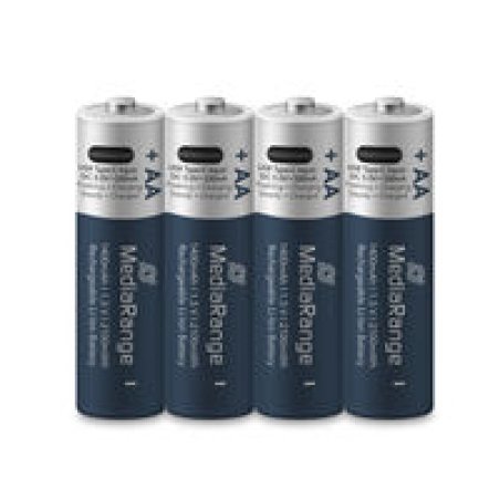 MediaRange USB-C Li-Ion Batterie, Micro AA, 4erPack