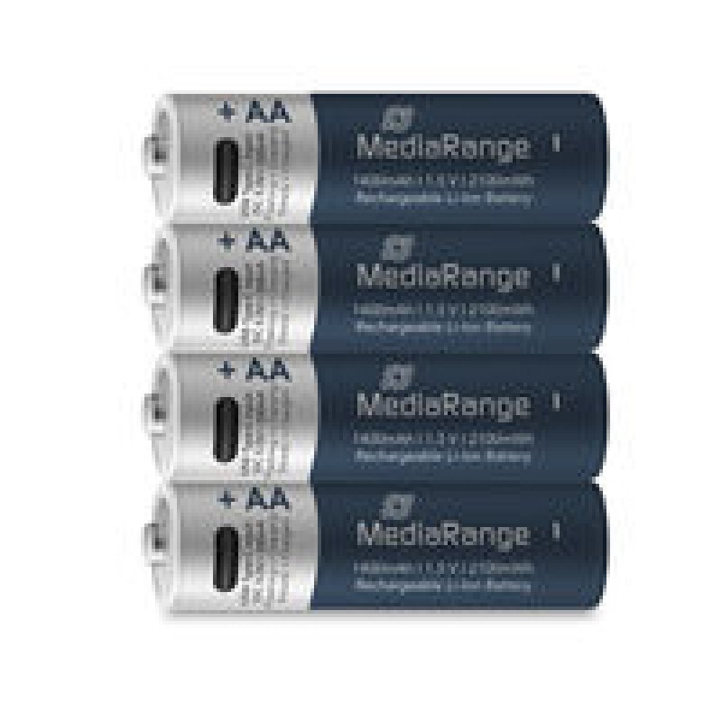 MediaRange USB-C Li-Ion Batterie, Micro AA, 4erPack