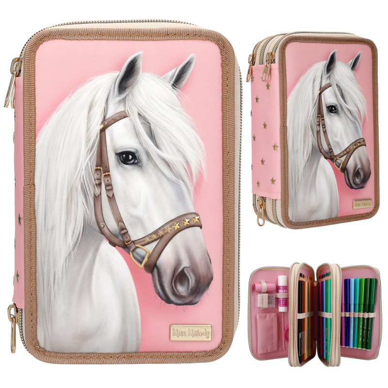 Miss Melody - Triple Pencil Case CLASSIC - Rosé