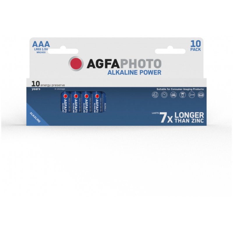 AgfaPhoto Batterie Alkaline Power -AAA LR03 Micro 10St.