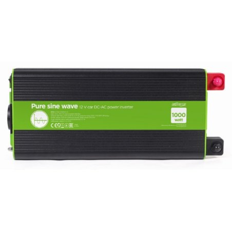 INVERSOR CORRIENTE DC-AC GEMBIRD COCHE DE ONDA SINUSOIDAL PURA DE 12 V 1000 W
