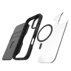 COQUE FOLIO HYBRID FOLD SNAP GRS IPHONE 17 TRANSPARENT/NOIR
