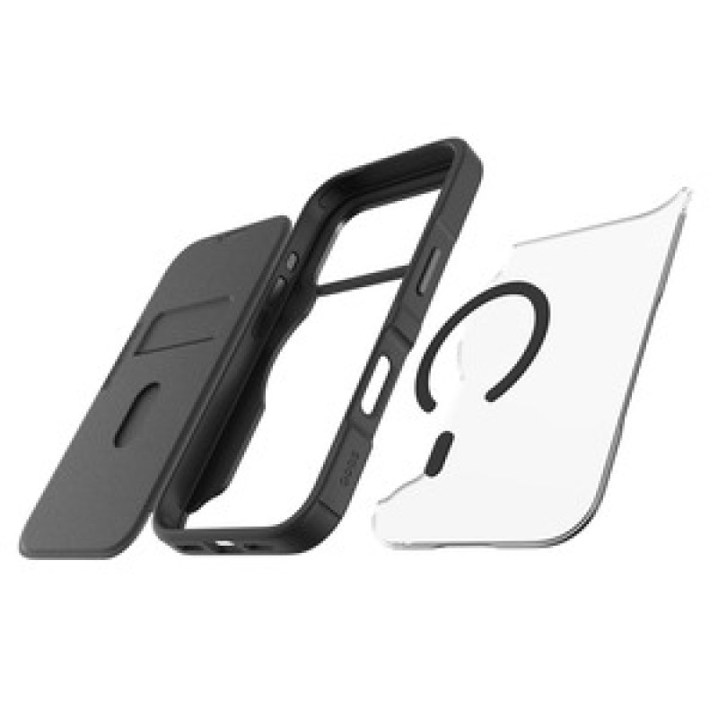 COQUE FOLIO HYBRID FOLD SNAP GRS IPHONE 17 PRO TRANSPARENT NOIR