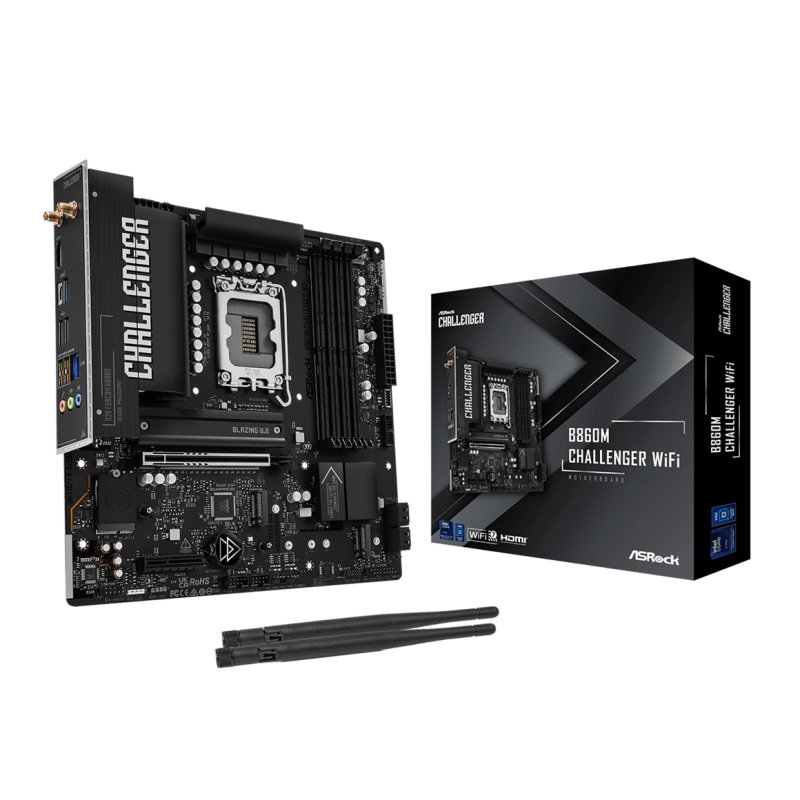 Asrock B860M Challenger WiFi Intel B860 LGA 1851 (Socket V1) micro ATX