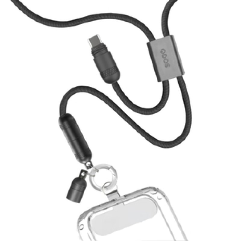 POWERLOOP TOUR DE COU CABLE DE CHARGE TYPEC-C AVEC ATTACHE NOIR