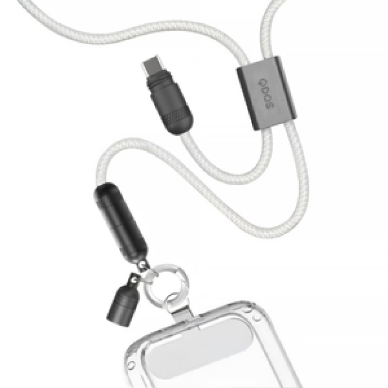 POWERLOOP TOUR DE COU CABLE DE CHARGE TYPEC-C AVEC ATTACHE BLANC