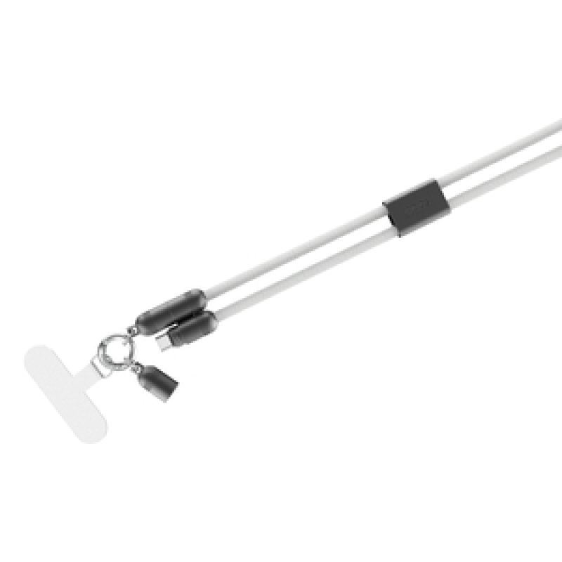 POWERLOOP TOUR DE COU CABLE DE CHARGE TYPEC-C AVEC ATTACHE BLANC