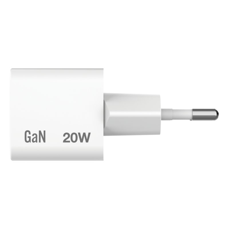 Mini chargeur secteur Verbatim GaN USB-C avec cable USB-C 20W (Blanc)