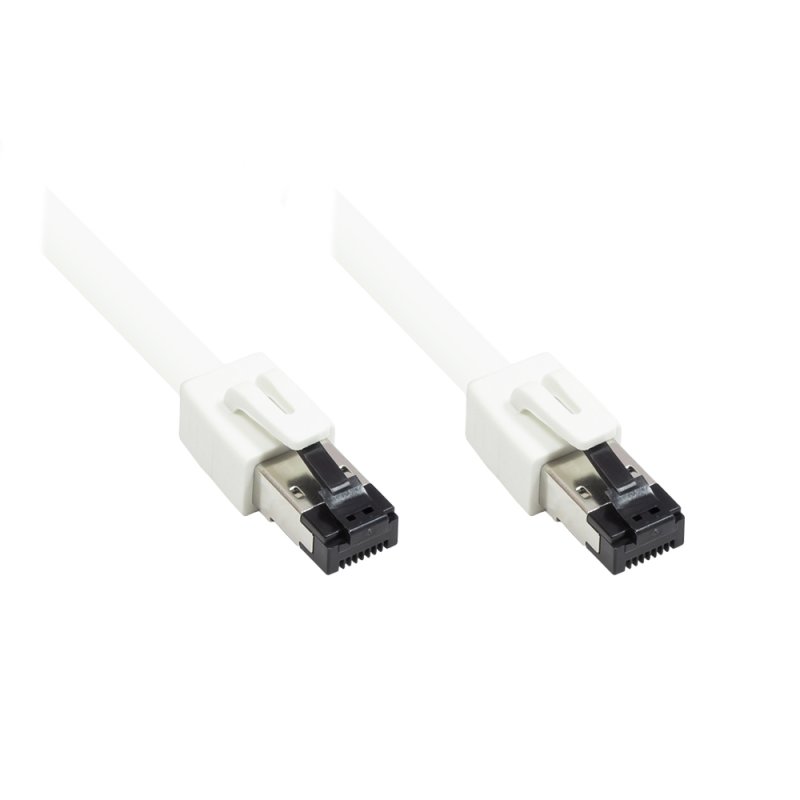 RNS® Patchkabel Cat. 8.1, S/FTP, PiMF, halogenfrei (LSZH), 2000MHz, 40Gbit/s, weiß, 5m, Good Connections®