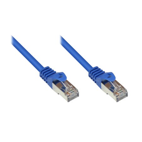 RNS® Patchkabel mit Rastnasenschutz, Cat. 5e, SF/UTP, PVC, 100MHz, blau, 0,15m, Good Connections®