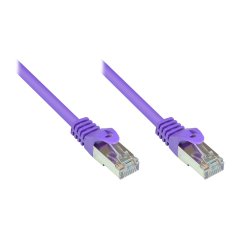 RNS® Patchkabel mit Rastnasenschutz, Cat. 5e, SF/UTP, PVC, 100MHz, violett, 0,15m, Good Connections®