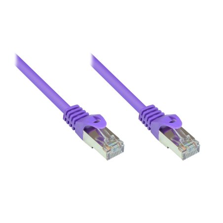 RNS® Patchkabel mit Rastnasenschutz, Cat. 5e, SF/UTP, PVC, 100MHz, violett, 0,15m, Good Connections®