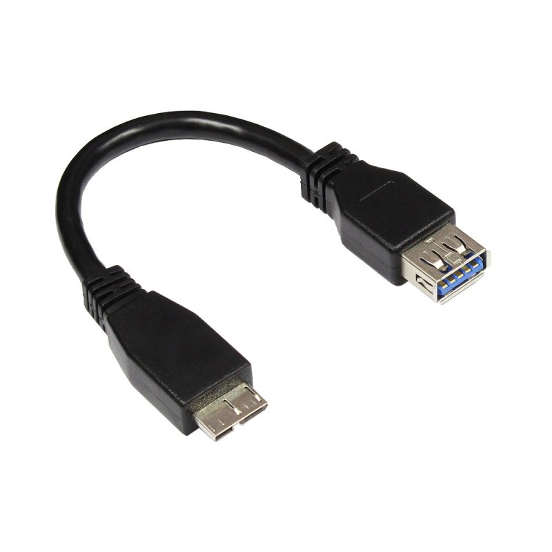 Alcasa 2711-OTG câble USB USB 3.2 Gen 1 (3.1 Gen 1) 0,1 m Micro-USB B USB A 5 Gbit/s Noir