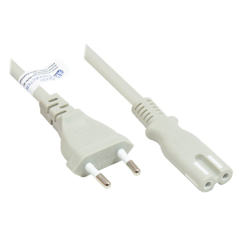 Alcasa P0370-GR050 power cable Grey 5 m Power plug type C C7 coupler