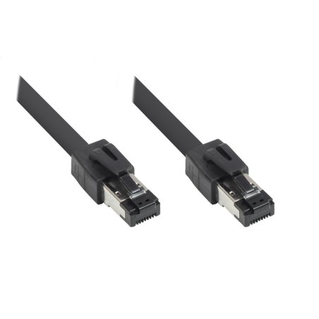 RNS® Patchkabel Cat. 8.1, S/FTP, PiMF, halogenfrei (LSZH), 2000MHz, 40Gbit/s, schwarz, 0,5m, Good Connections®