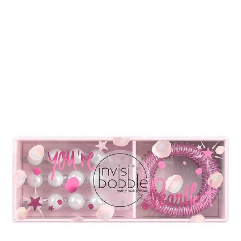 Invisibobble Sparks Flying Duo Kit With Pink Spiral Hair Tie And Beaded Hairpin