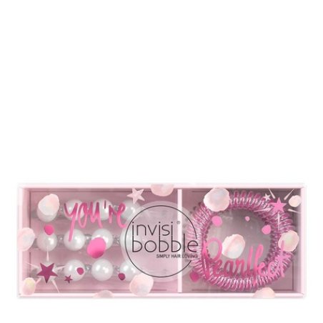 Invisibobble Sparks Flying Duo Kit With Pink Spiral Hair Tie And Beaded Hairpin