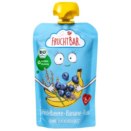 FruchtBar 3761 fruit puree Banana, Blueberry, Rice 100 g