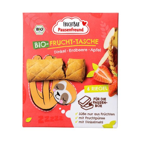 FruchtBar Bio Frucht Tasche Dinkel, Erdbeere, Apfel Snack bars