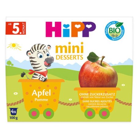 Hipp Organic Apple Puree For Babies 5 Months 4x100g