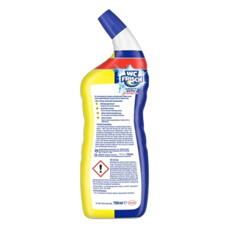 Wc Fragrance Gel Lemon 750ml Fresh Lemon Scent For Effective Cleaning