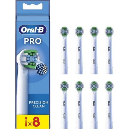 Oral-B Pro Precision Clean Electric Toothbrush Head X-Shape and Angled Bristles Pack of 8 White