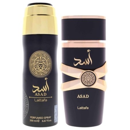 Lattafa Asad Gift Set with 100ml EDP and 200ml Perfumed Spray - Pack of 2