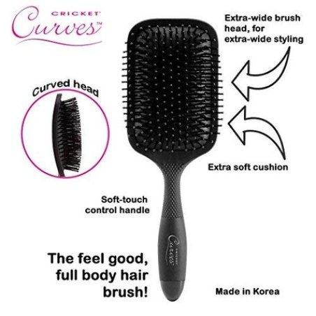 Cricket Curves Paddle Hair Brush Large Wide Detangling Hairbrush for Women