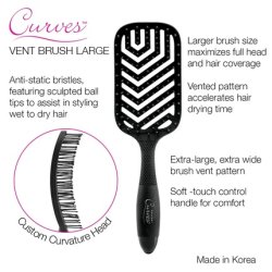 Cricket Curves Large Wide Vent Hair Brush for Blow Drying and Styling