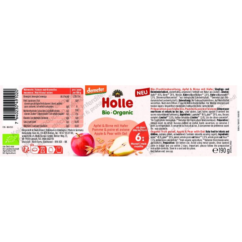 Holle 168604 baby fruit food 190 g 1 pc(s)