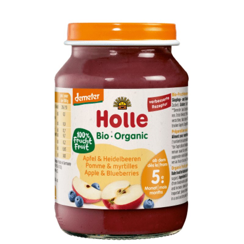Holle Demeter Apple With Blueberry 190g Glass