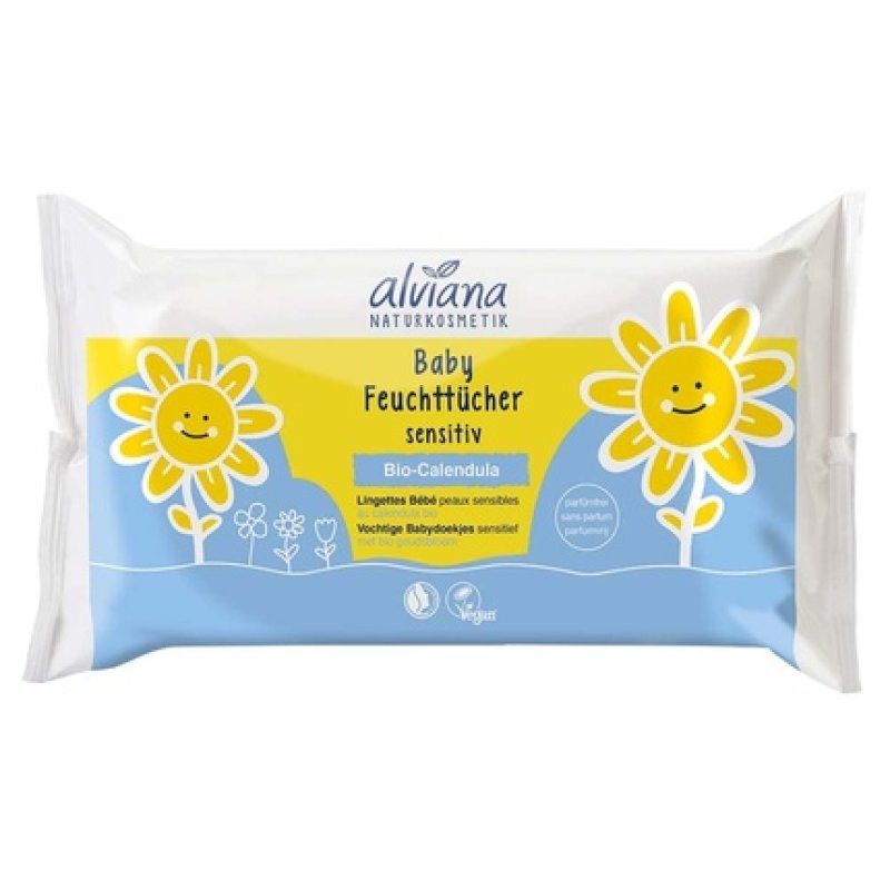 Alviana Natural Cosmetics Baby Wipes Sensitive 48 Pieces