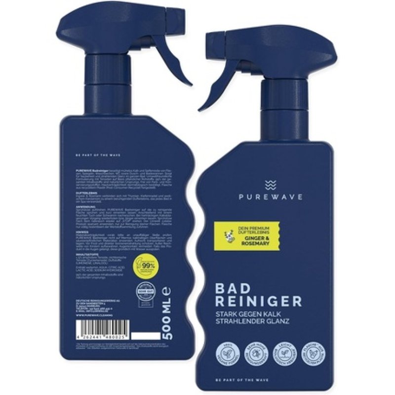 Purewave Ginger Rosemary Natural Bathroom Cleaner - Vegan and Effective