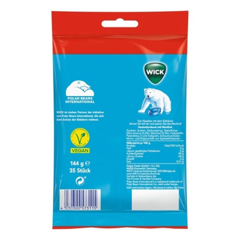 Wick Blue Original Cough Drops with Sugar 144g