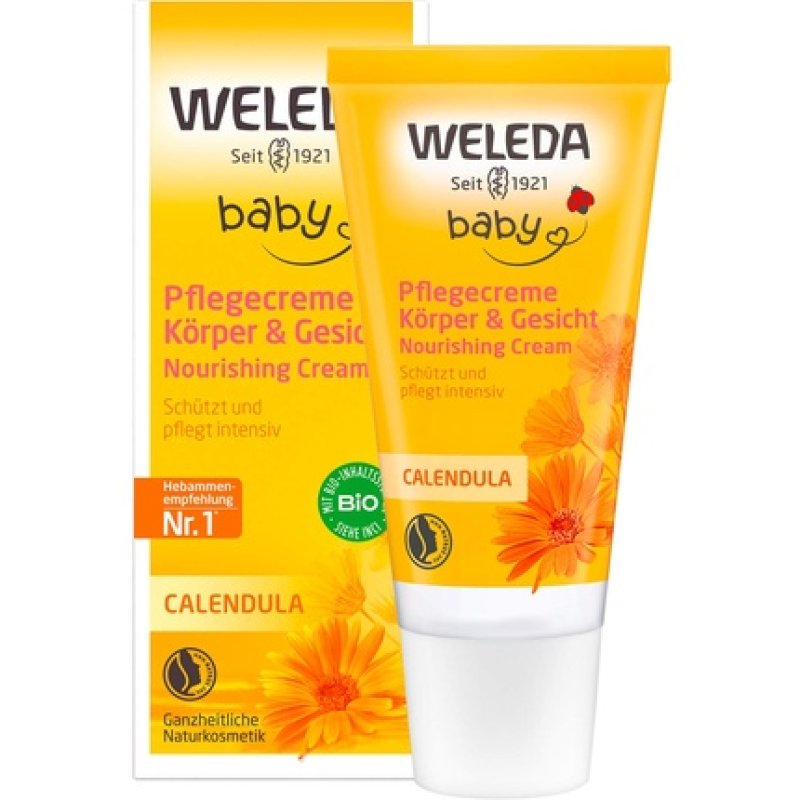 WELEDA Bio Baby Calendula Body & Face Care Cream 30ml - Natural Cosmetics Moisturizer for Dry Skin