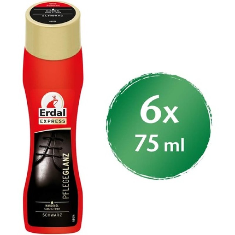 Erdal Shoe Polish for Instant Shine Black with Almond Oil 75ml